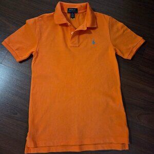 Ralph Lauren Boys Polo Short Sleeve Mesh Shirt with light Blue Logo